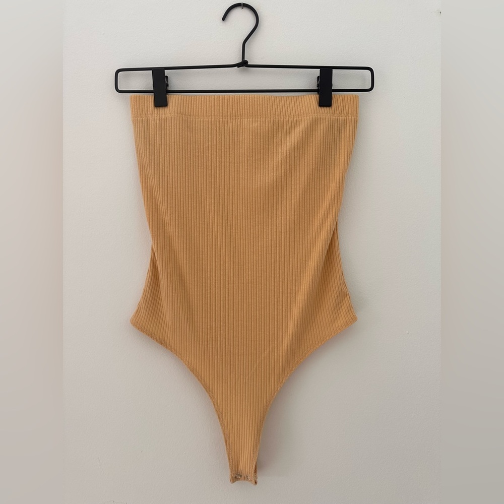 Yellow strapless bodysuit